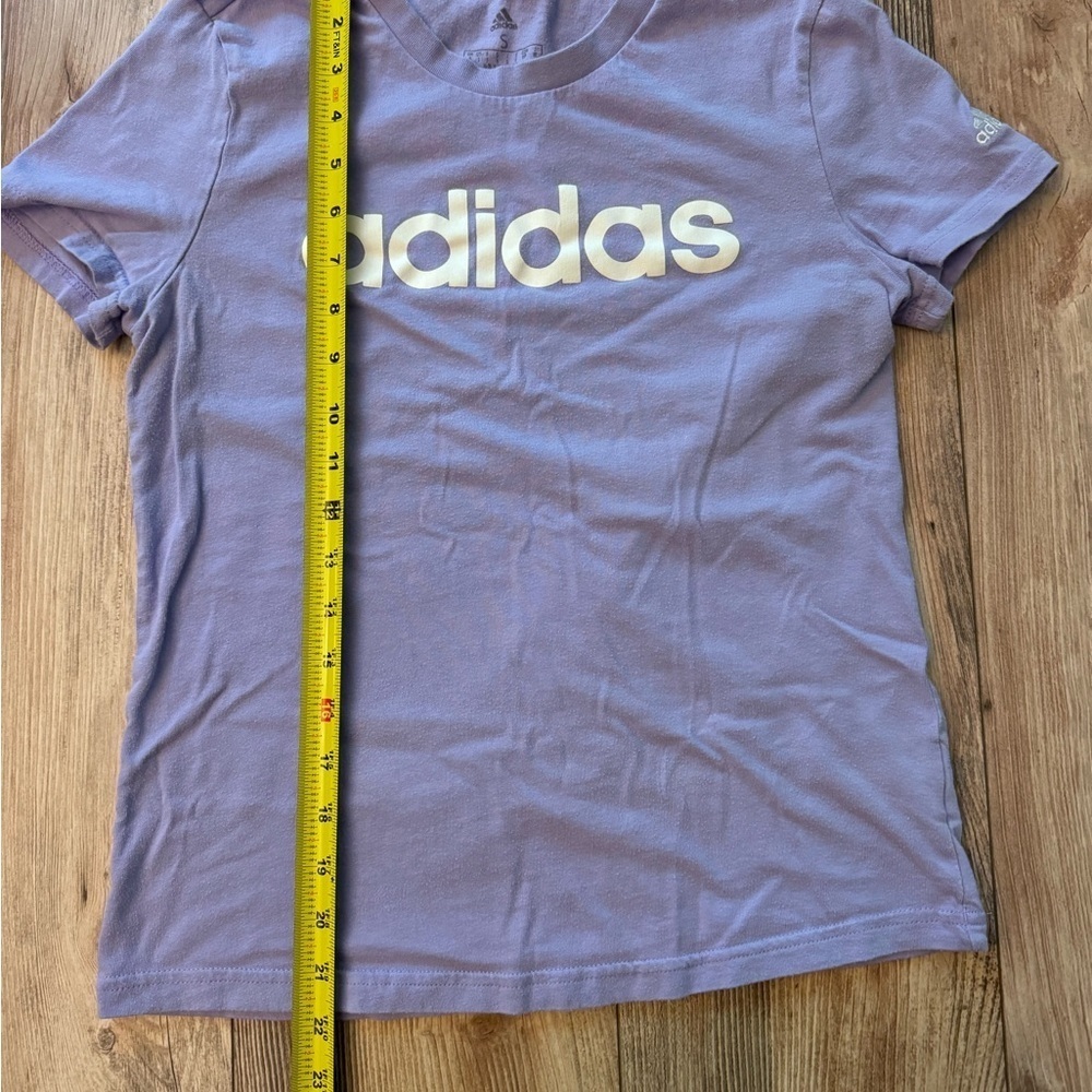 Adidas Girls' Small T-Shirt Cotton Purple Short Sleeve - Picture 2 of 8